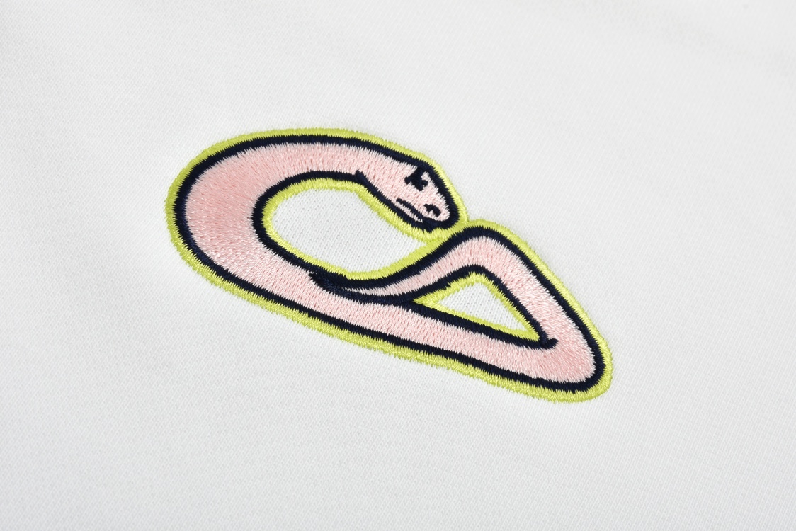 DIOR 迪奥 And Kaws 系列蛇年刺绣图案拉链连帽卫衣 外套 长袖 橙色 白色 513J201B0531-C383