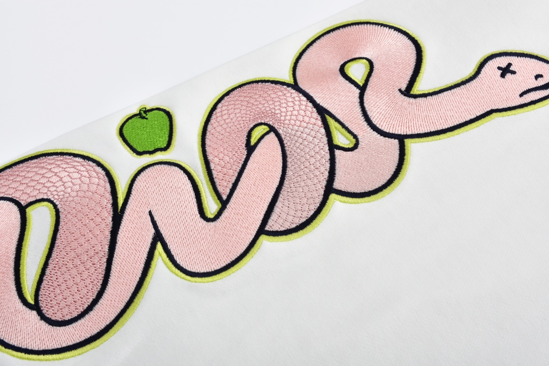 DIOR 迪奥 And Kaws 系列蛇年刺绣图案拉链连帽卫衣 外套 长袖 橙色 白色 513J201B0531-C383