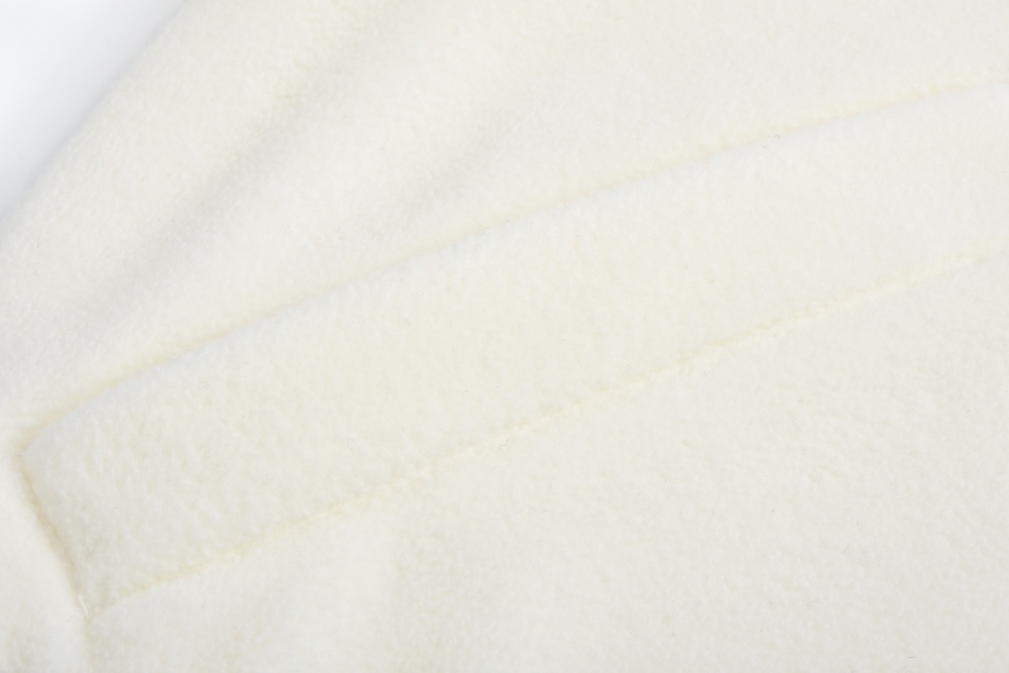 Balenciaga 巴黎世家 刺绣字母logo摇粒绒拉链立领夹克 长袖 外套 白色 黑色 818502TRVD41070