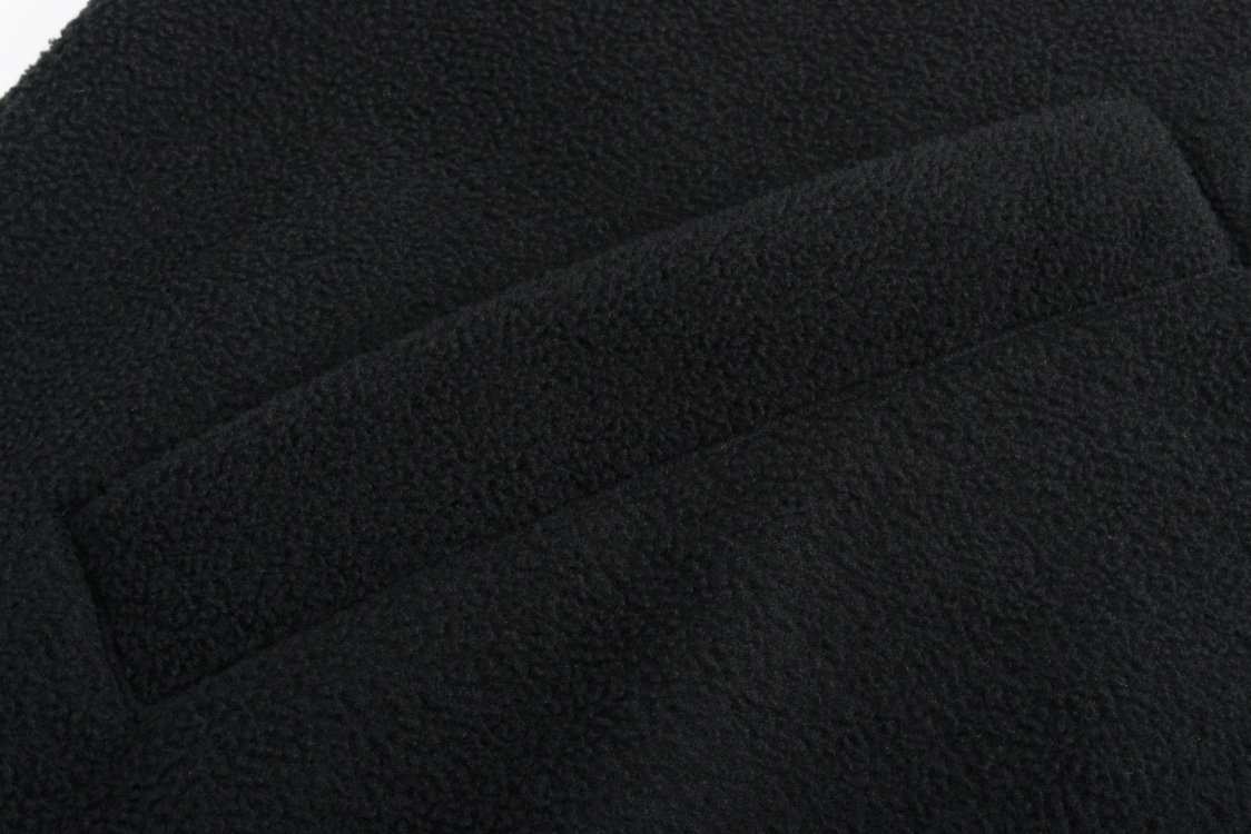 Balenciaga 巴黎世家 刺绣字母logo摇粒绒拉链立领夹克 长袖 外套 白色 黑色 818502TRVD41070