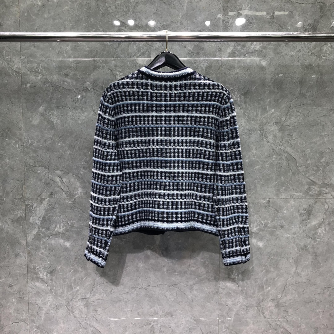THOM BROWNE 七彩小香风圆领针织衫 开衫 毛衣 外套 长袖 