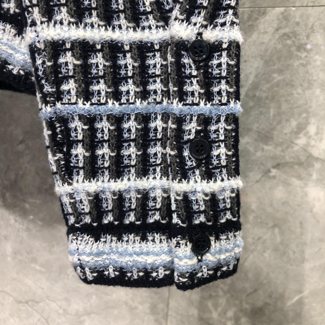 THOM BROWNE 七彩小香风圆领针织衫 开衫 毛衣 外套 长袖 