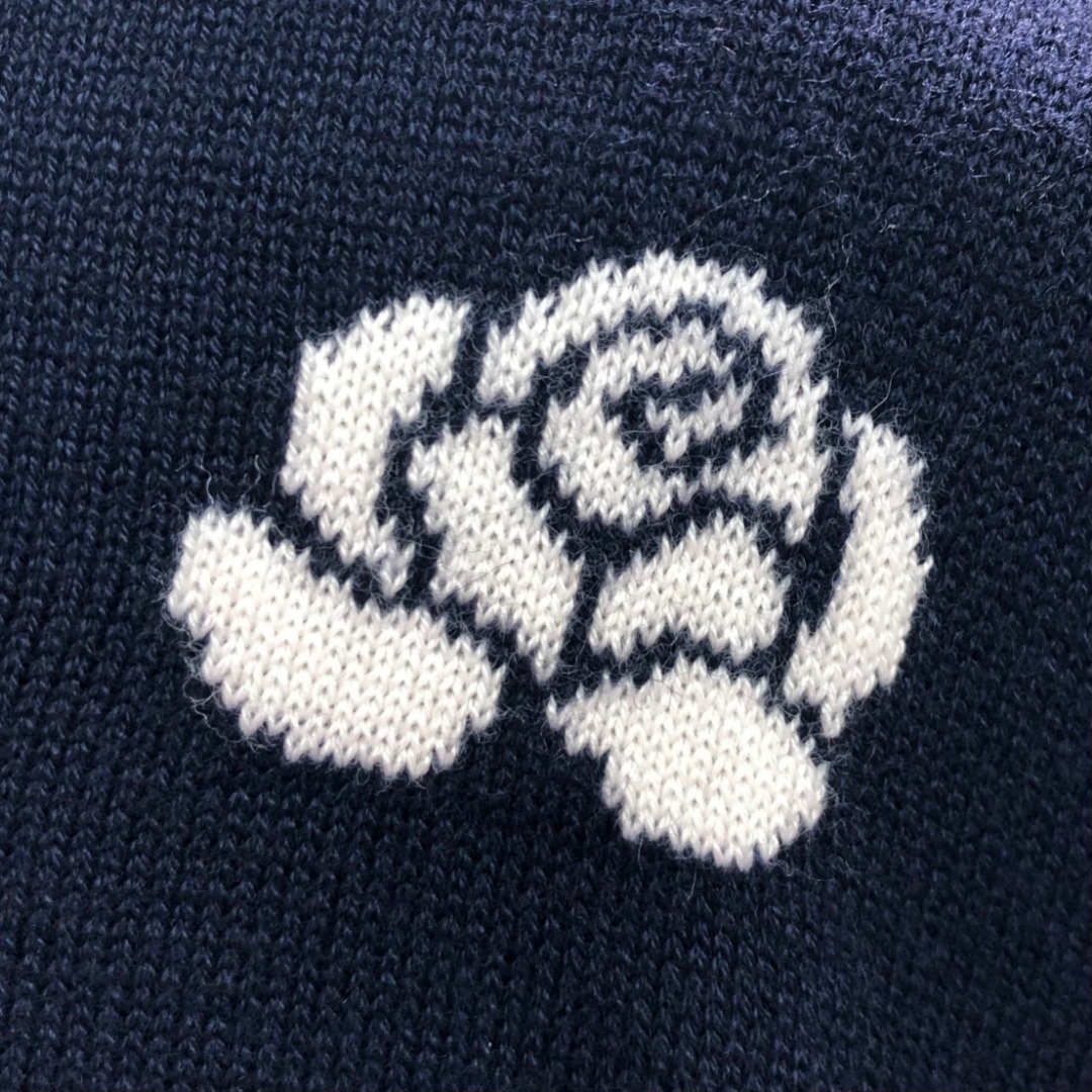 THOM BROWNE 玫瑰小鸟图案羊毛圆领毛衣 针织衫 长袖 藏青色