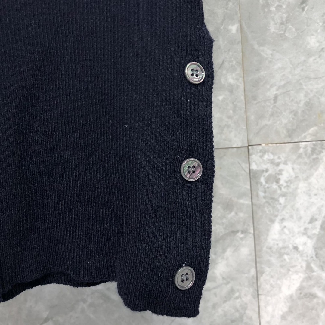 THOM BROWNE 领带V领针织衫 开衫 毛衣 长袖 灰色 藏青色
