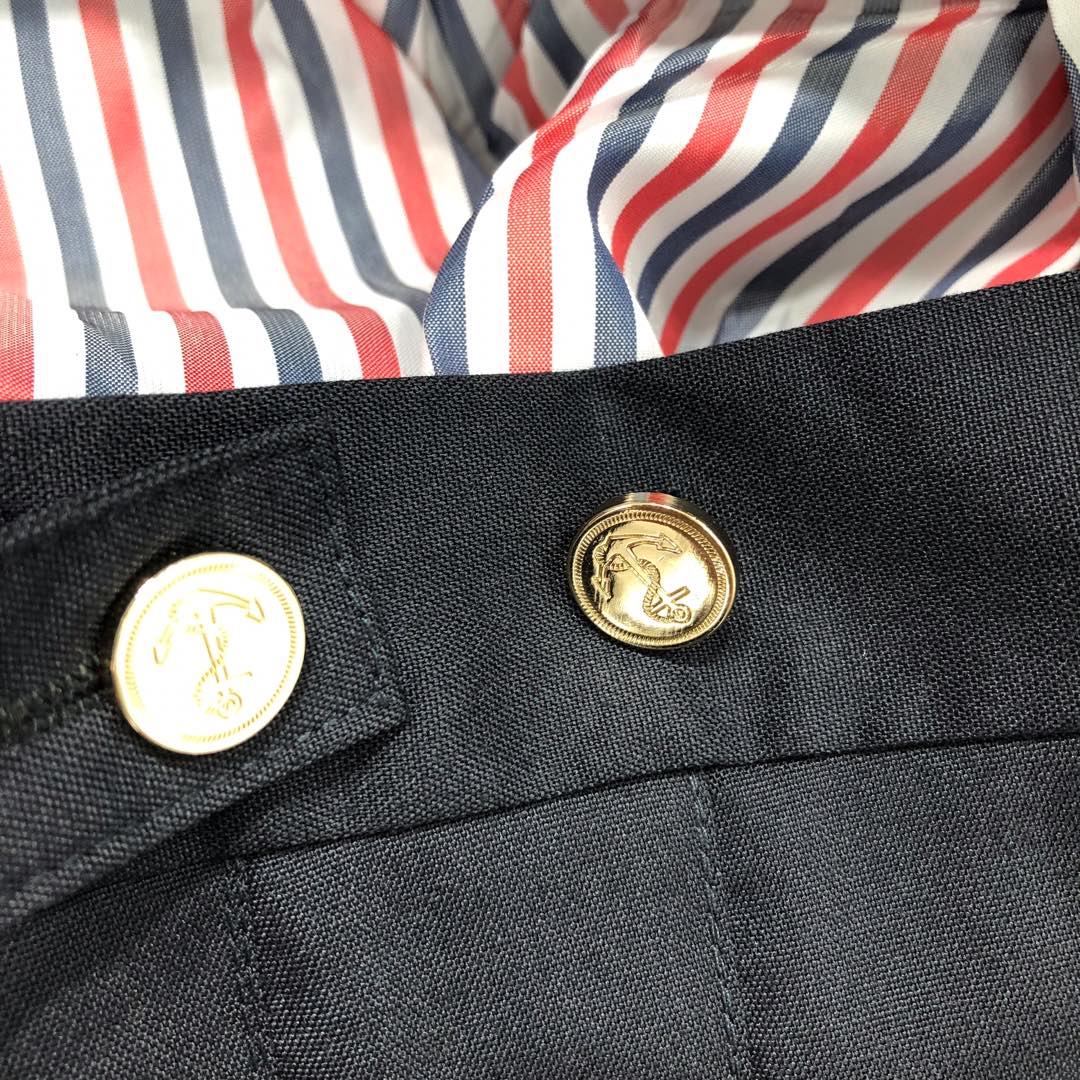 THOM BROWNE 纯色拉链百褶裙 短裙 裙子 女款 藏青色 灰色