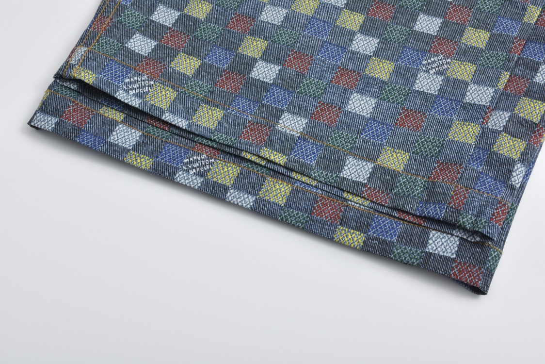 LOUIS VUITTON 路易威登 彩色格子马赛克牛仔短裤 休闲裤 裤子 1AHCS9