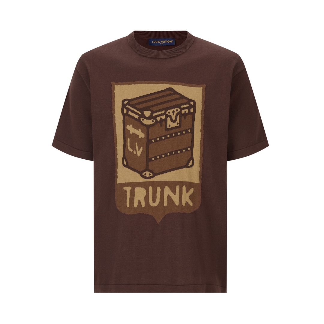 LOUIS VUITTON 路易威登 菲董联名系列字母卡通印花圆领短袖 T恤 棕色 1AFIWW