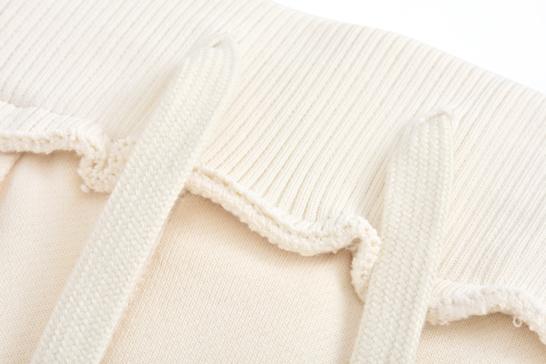 LOUIS VUITTON 路易威登 纯色刺绣字母logo图案羊毛松紧腰卫裤 运动裤 休闲裤 裤子 长裤 白色