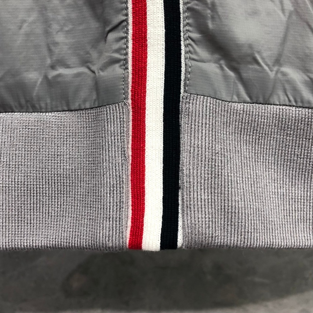 THOM BROWNE 后织带拉链棒球服夹克 外套 长袖 藏青色 灰色