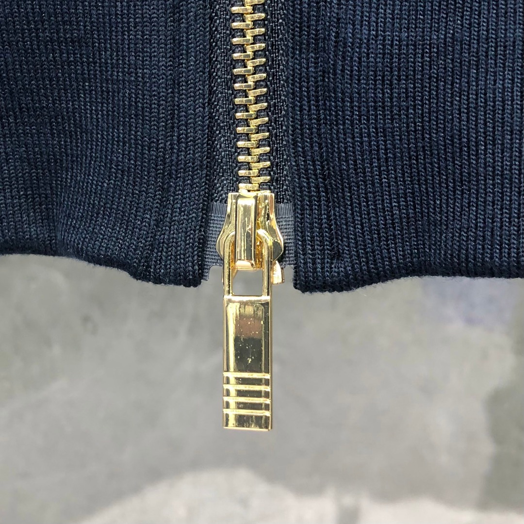 THOM BROWNE 后织带拉链棒球服夹克 外套 长袖 藏青色 灰色