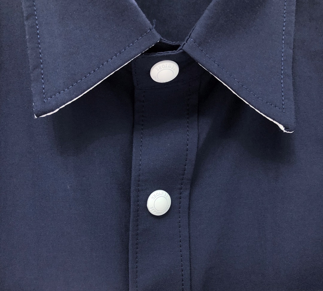 THOM BROWNE 双袖织带单排扣衬衫 外套 长袖 藏青色 卡其色