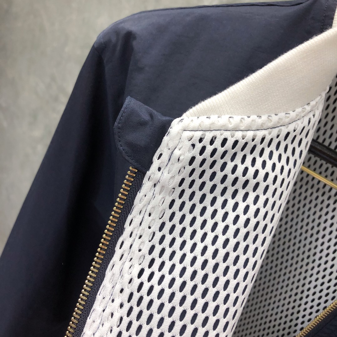 THOM BROWNE 经典四杠拉链棒球服夹克 外套 长袖 灰色 蓝色