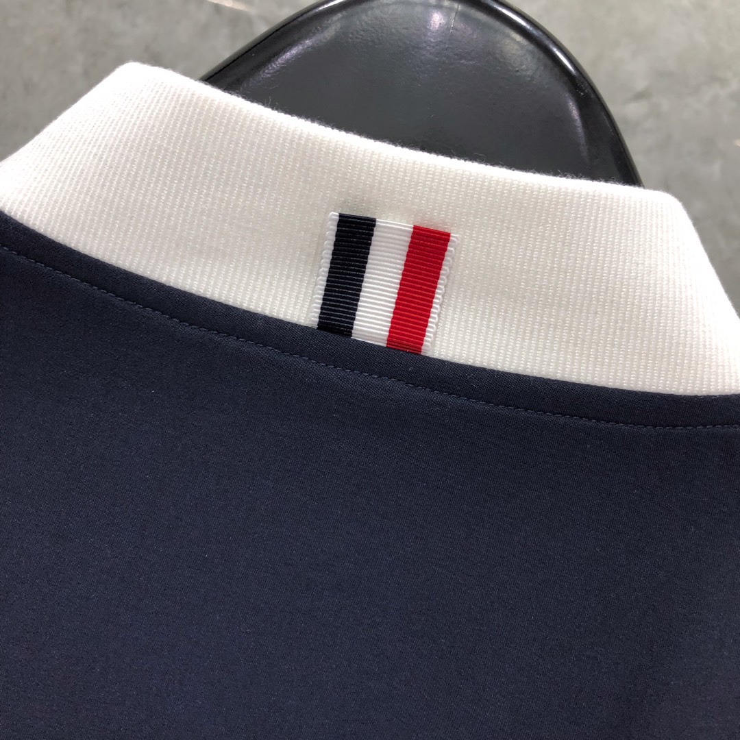 THOM BROWNE 经典四杠拉链棒球服夹克 外套 长袖 灰色 蓝色