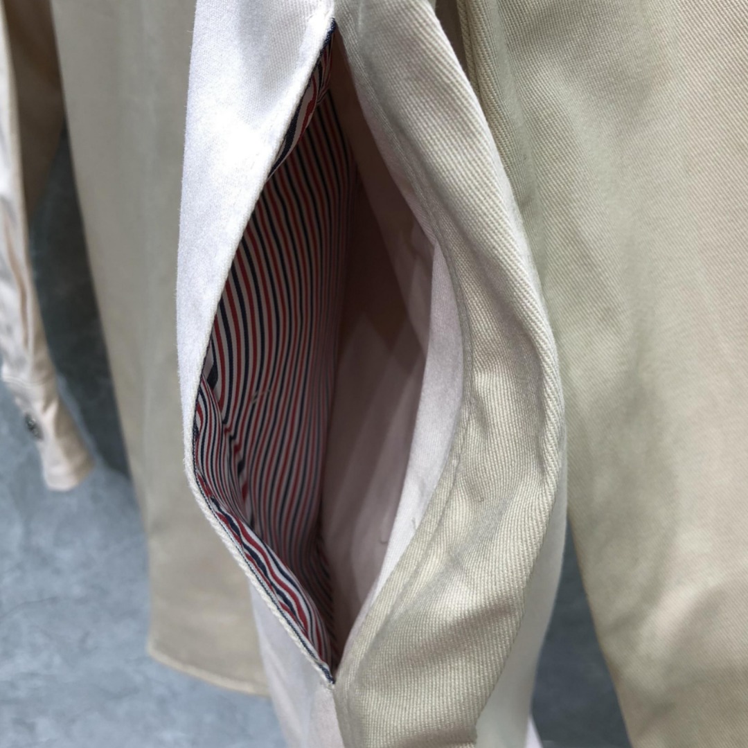 THOM BROWNE 经典四杠拼色衬衫夹克 外套 长袖 卡其色