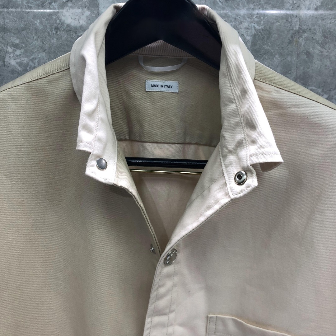 THOM BROWNE 经典四杠拼色衬衫夹克 外套 长袖 卡其色