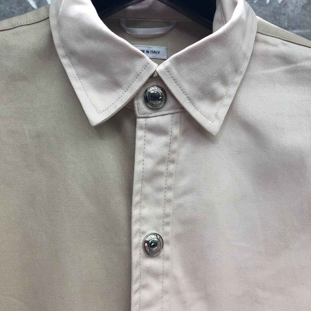 THOM BROWNE 经典四杠拼色衬衫夹克 外套 长袖 卡其色