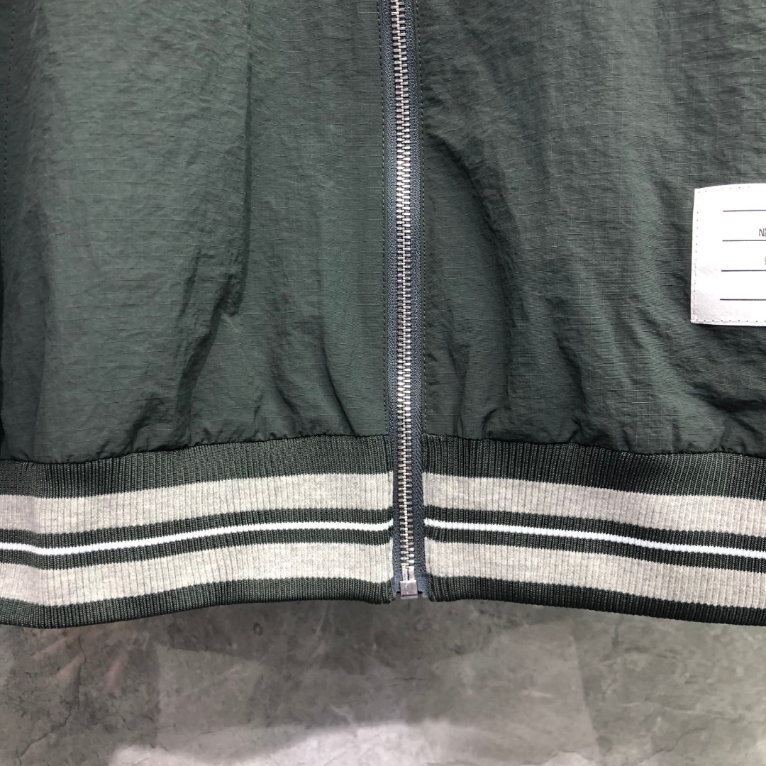 THOM BROWNE 双层拉链连帽夹克 外套 长袖 灰色 藏青色