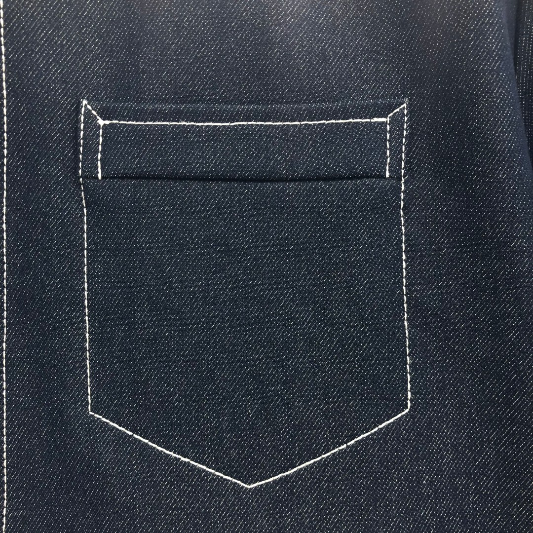 THOM BROWNE 多口袋明线牛仔外套 夹克 外套 长袖 浅蓝色 藏青色