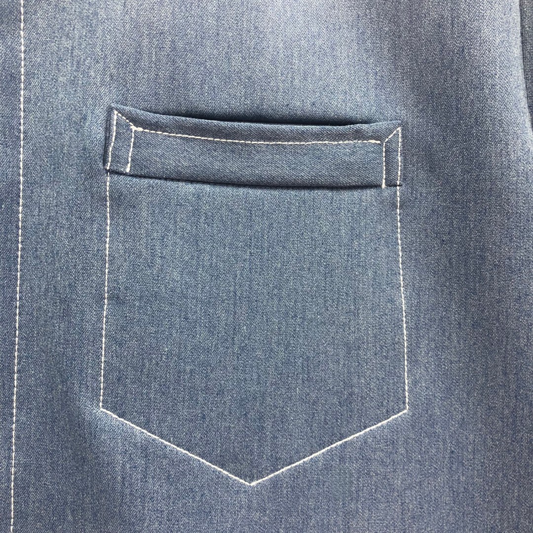 THOM BROWNE 多口袋明线牛仔外套 夹克 外套 长袖 浅蓝色 藏青色