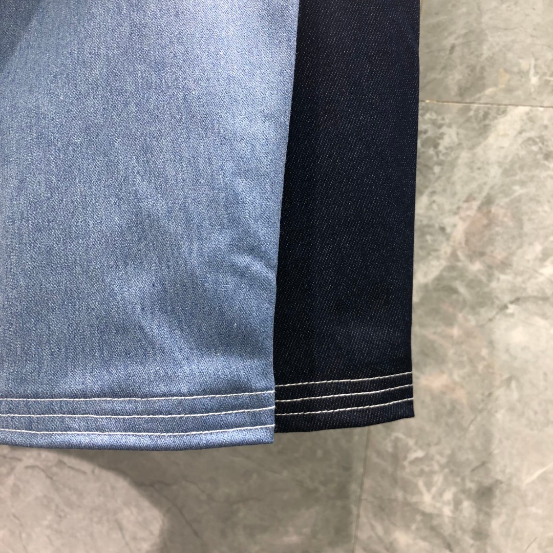 THOM BROWNE 多口袋明线牛仔外套 夹克 外套 长袖 浅蓝色 藏青色