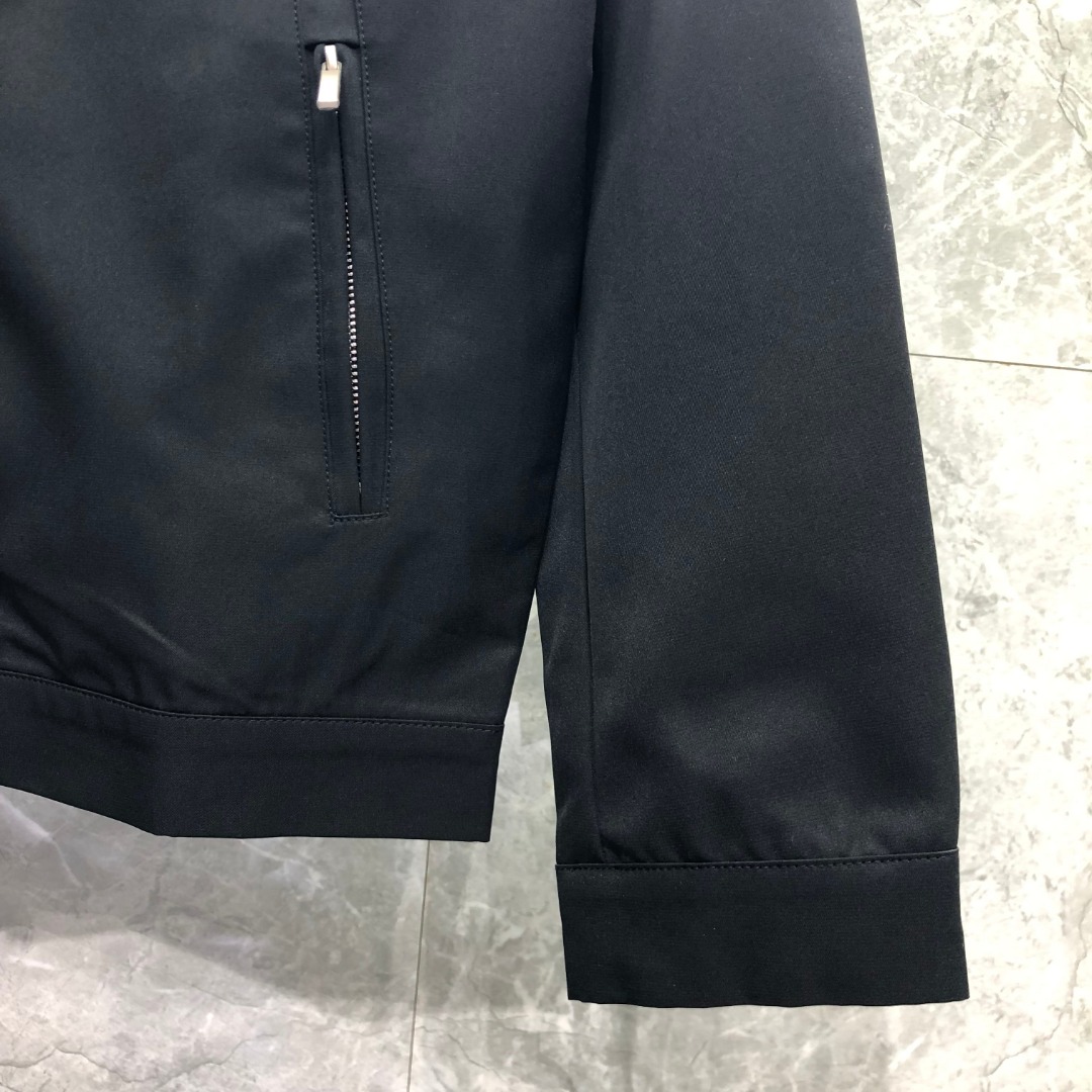 THOM BROWNE 双侧织带双层拉链夹克 外套 长袖 灰色 黑色