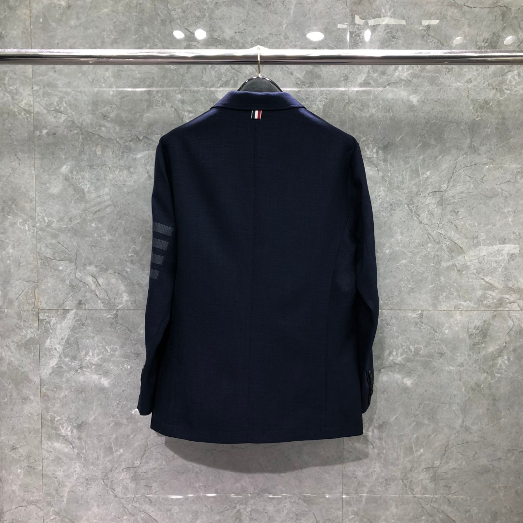 THOM BROWNE 经典四杠休闲西装 外套 长袖 灰色 藏青色
