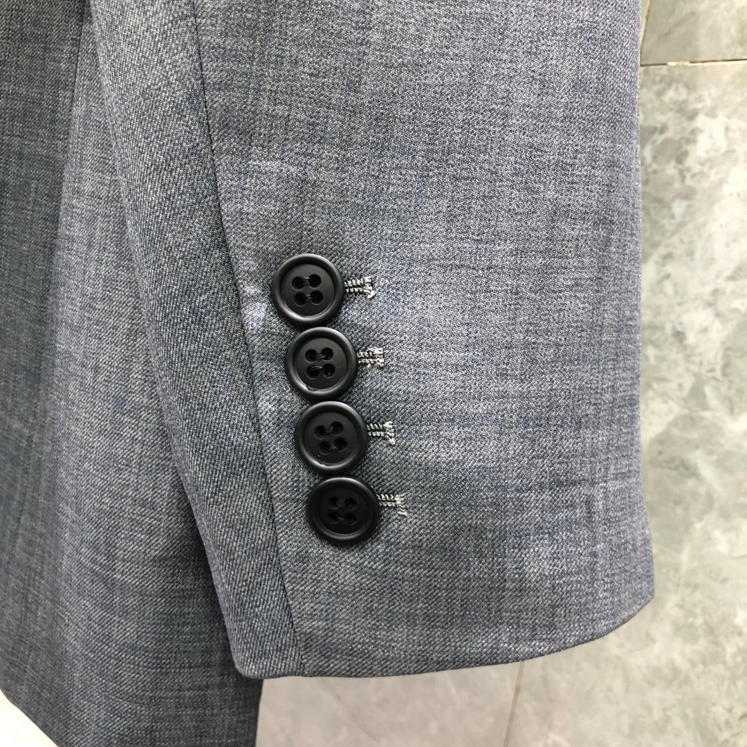 THOM BROWNE 经典四杠休闲西装 外套 长袖 灰色 藏青色