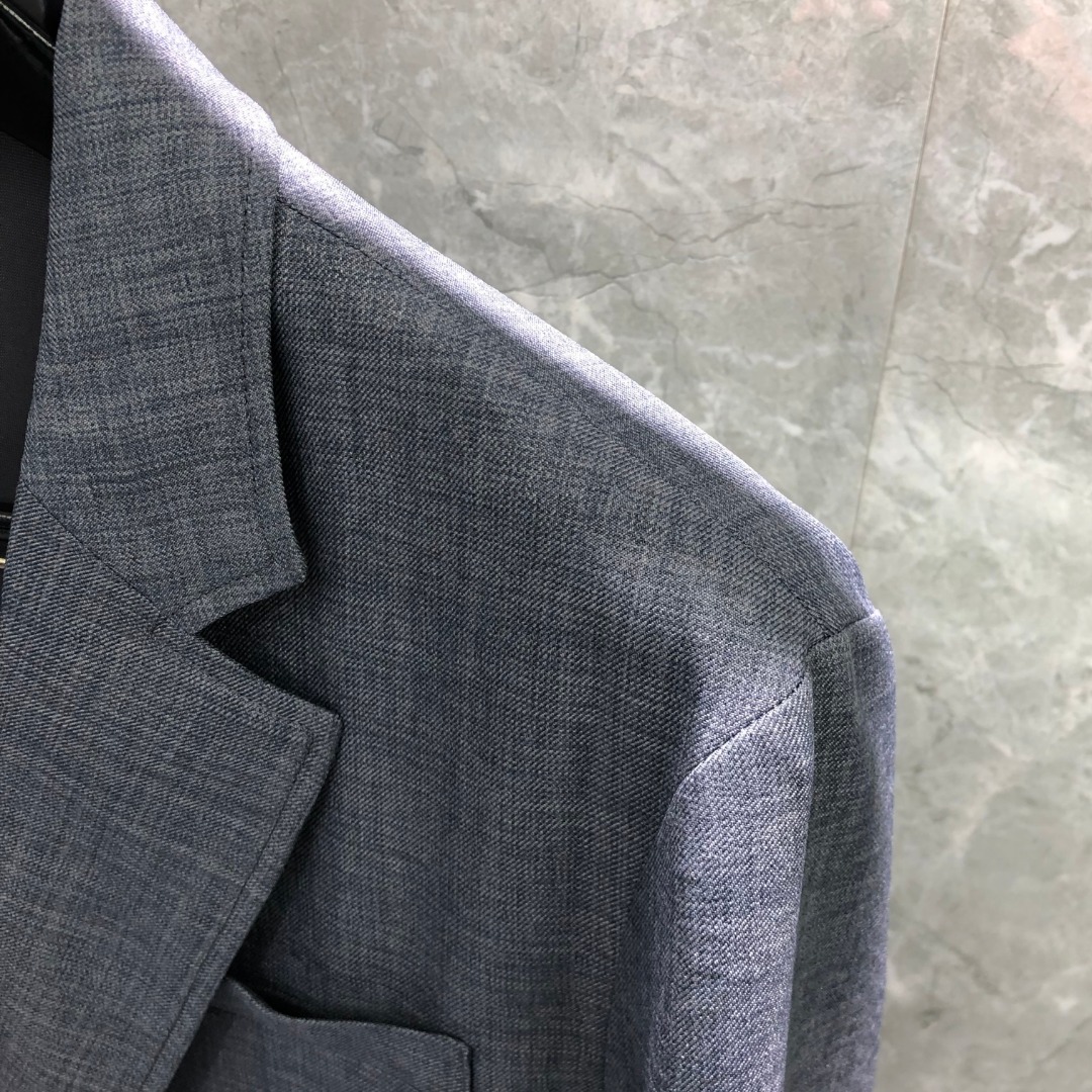 THOM BROWNE 经典四杠休闲西装 外套 长袖 灰色 藏青色