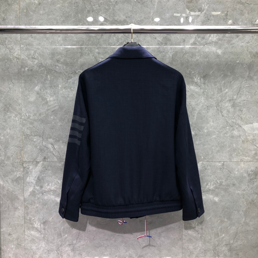 THOM BROWNE 经典四杠翻领纽扣夹克 外套 长袖 灰色 藏青色
