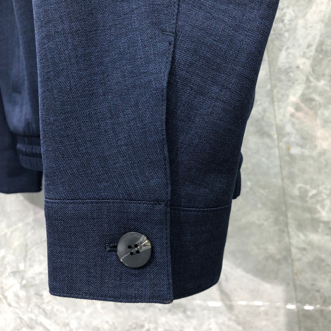 THOM BROWNE 经典四杠翻领纽扣夹克 外套 长袖 灰色 藏青色