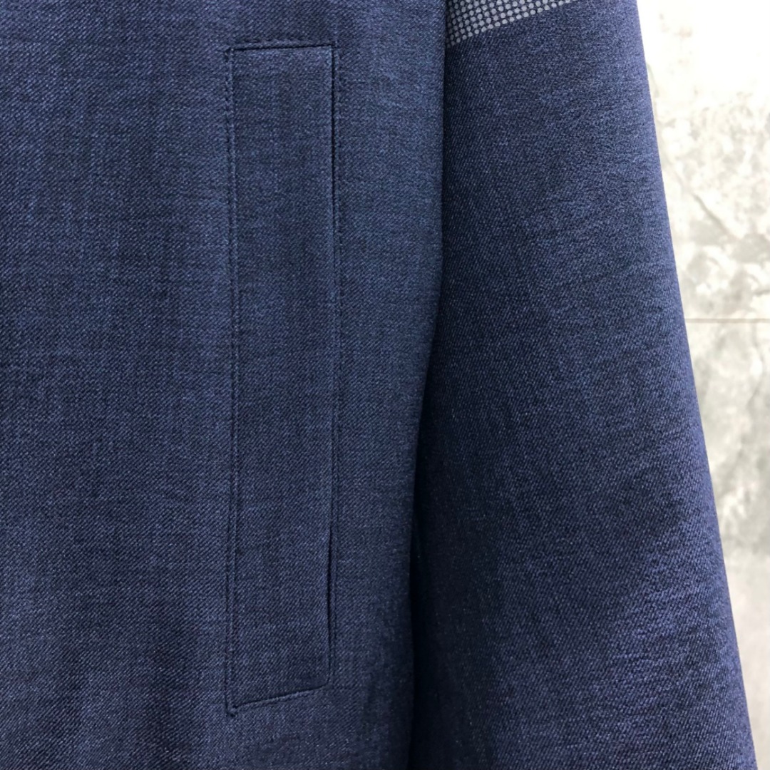 THOM BROWNE 经典四杠翻领纽扣夹克 外套 长袖 灰色 藏青色