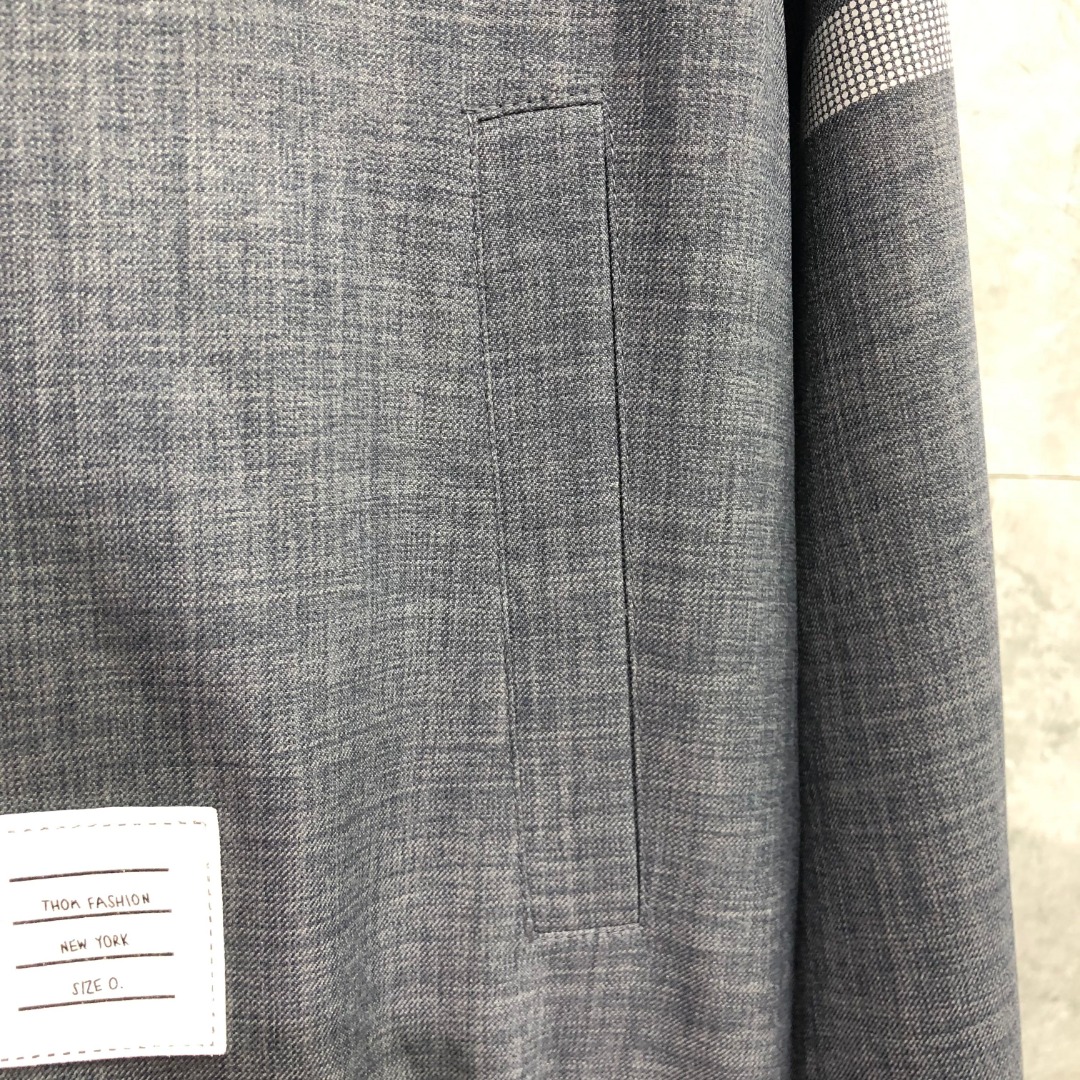 THOM BROWNE 经典四杠翻领纽扣夹克 外套 长袖 灰色 藏青色