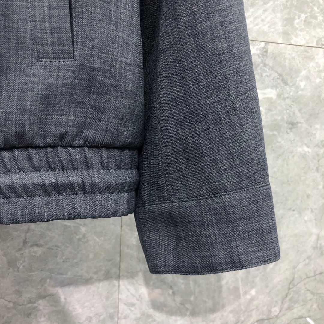 THOM BROWNE 经典四杠翻领纽扣夹克 外套 长袖 灰色 藏青色