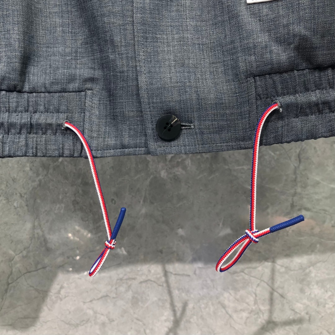 THOM BROWNE 经典四杠翻领纽扣夹克 外套 长袖 灰色 藏青色