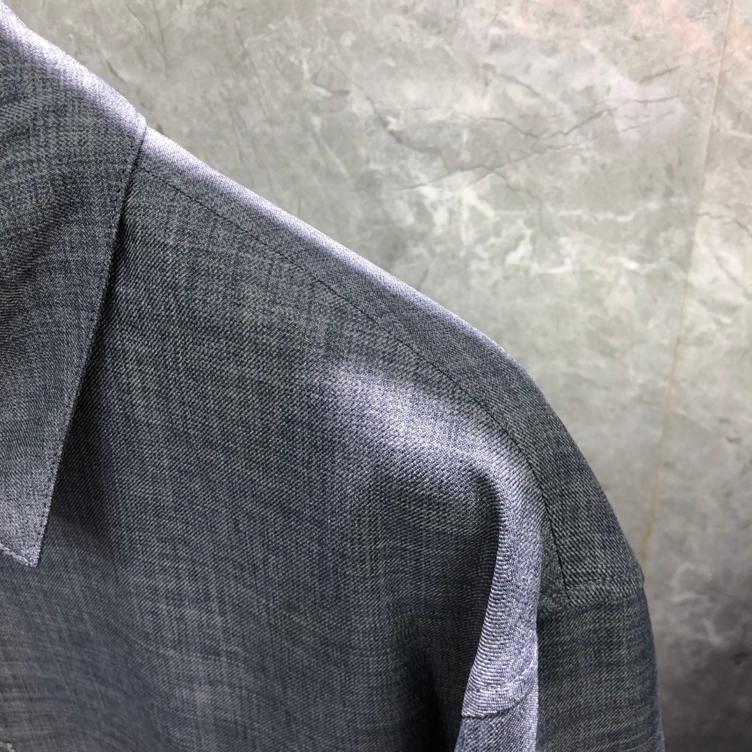 THOM BROWNE 经典四杠翻领纽扣夹克 外套 长袖 灰色 藏青色