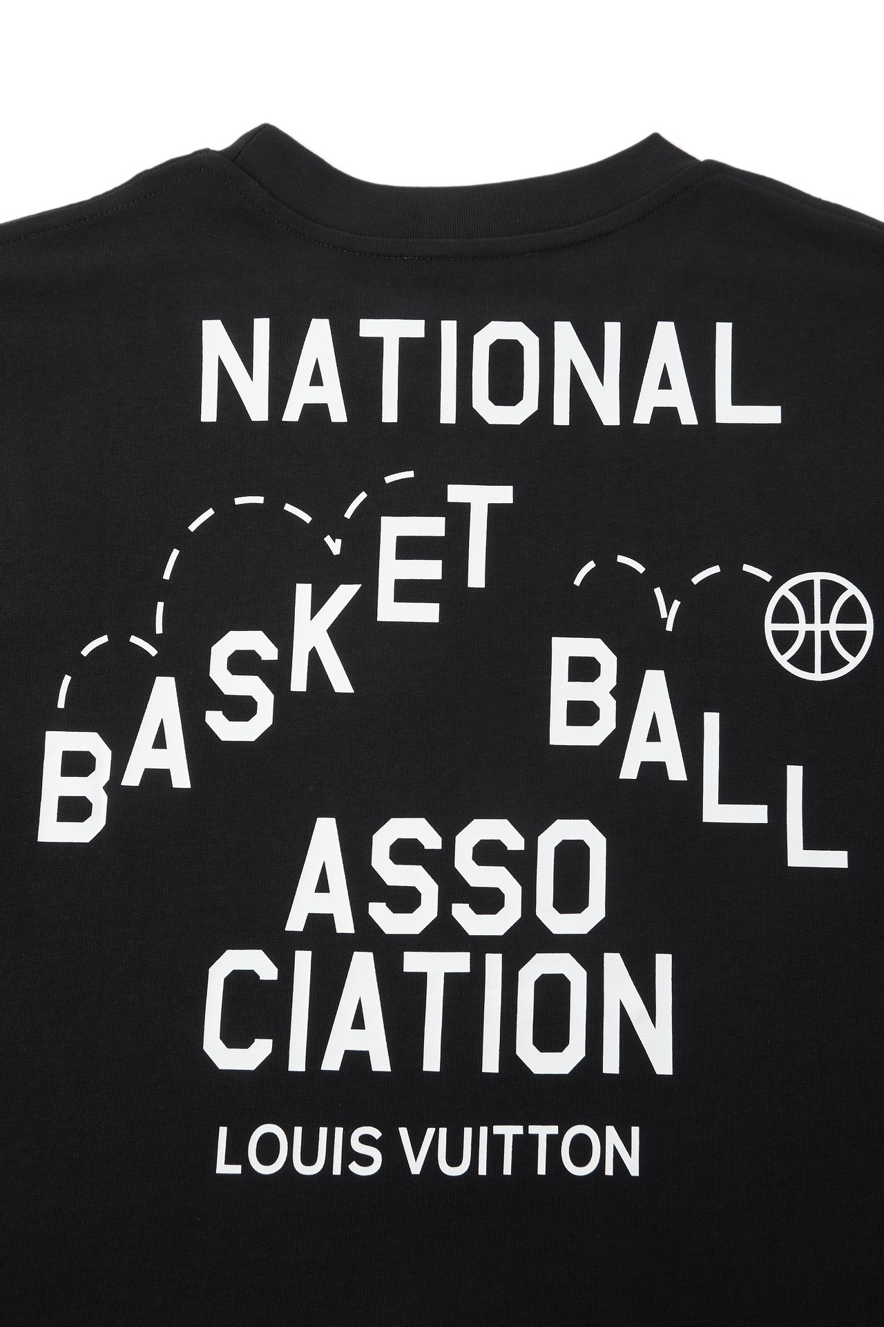 LOUIS VUITTON 路易威登 NBA 联名款 篮球标语字母Logo印花短袖 T恤 黑色 1A8X0U