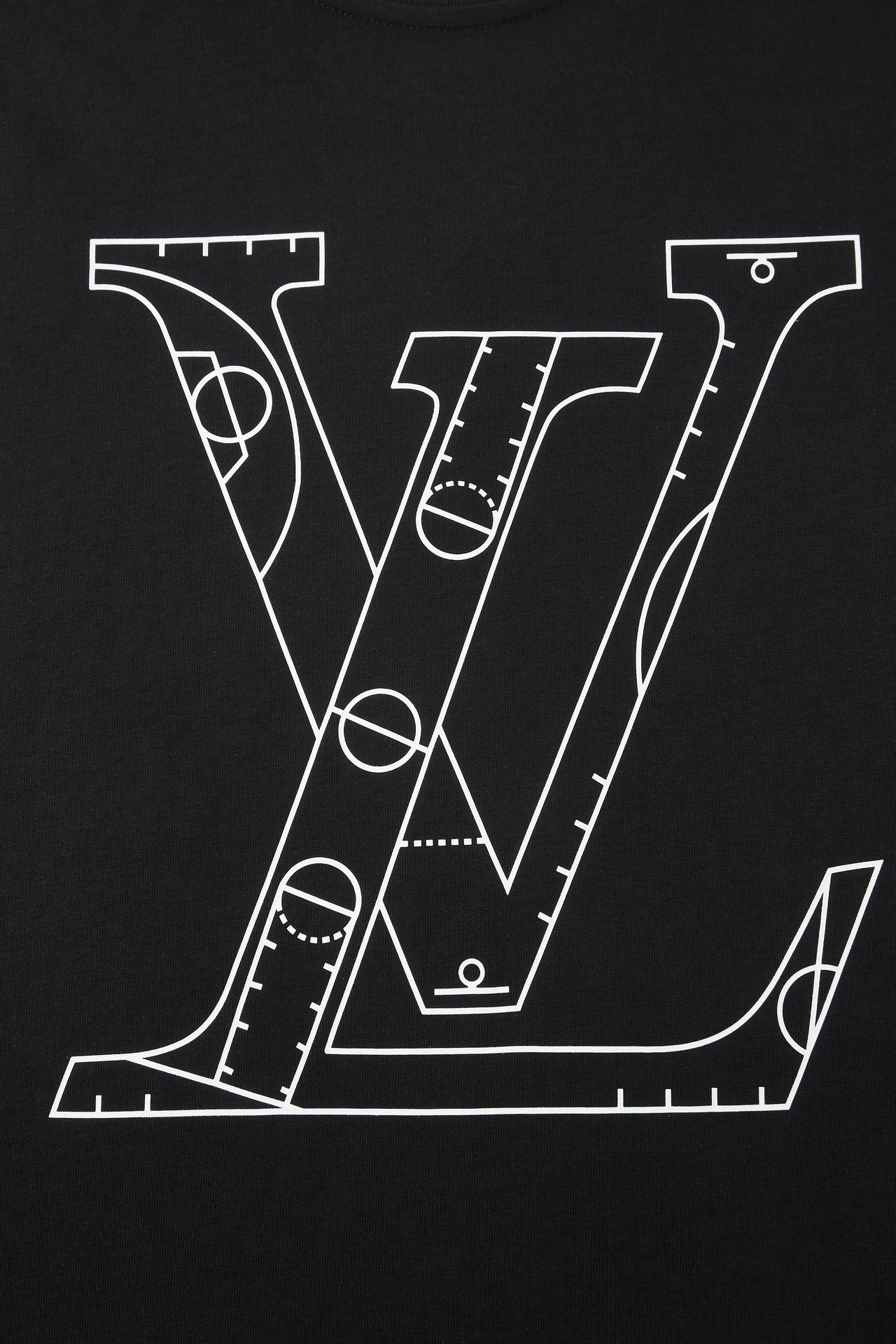 LOUIS VUITTON 路易威登 NBA 联名款 篮球标语字母Logo印花短袖 T恤 黑色 1A8X0U