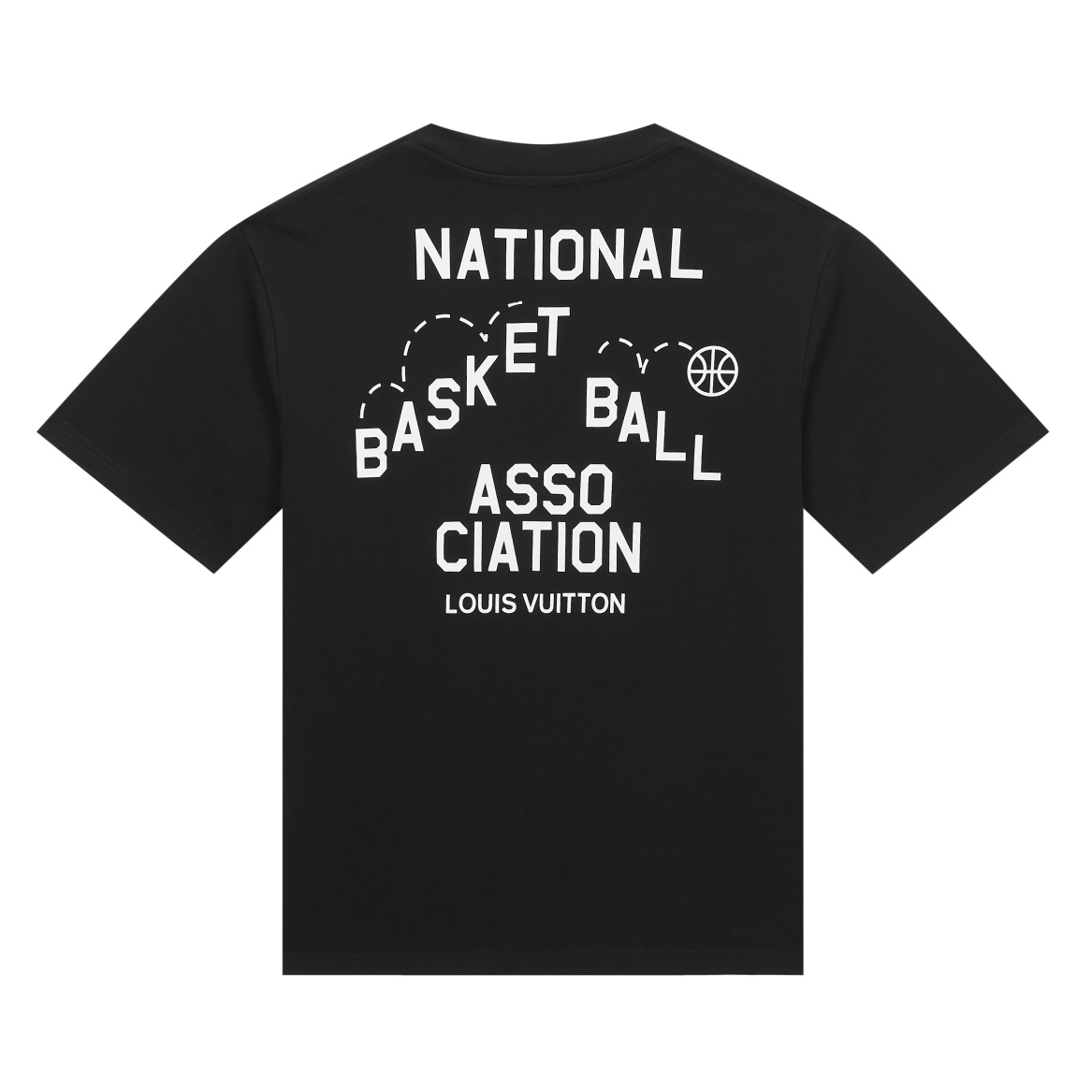 LOUIS VUITTON 路易威登 NBA 联名款 篮球标语字母Logo印花短袖 T恤 黑色 1A8X0U