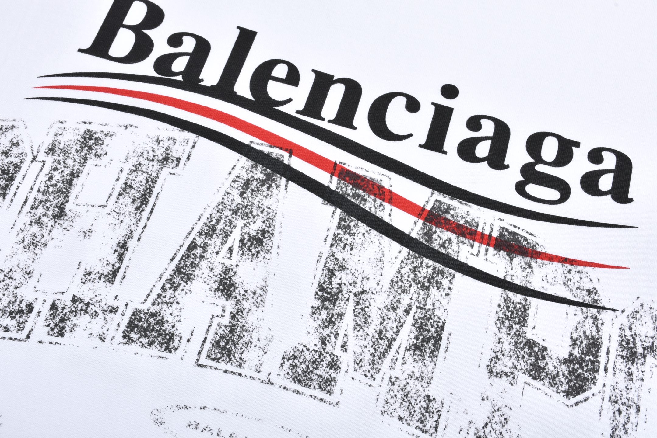 Balenciaga 巴黎世家 我爱巴黎字母logo印花圆领短袖 T恤 夏季 白色 黑色 620969TSVY79040