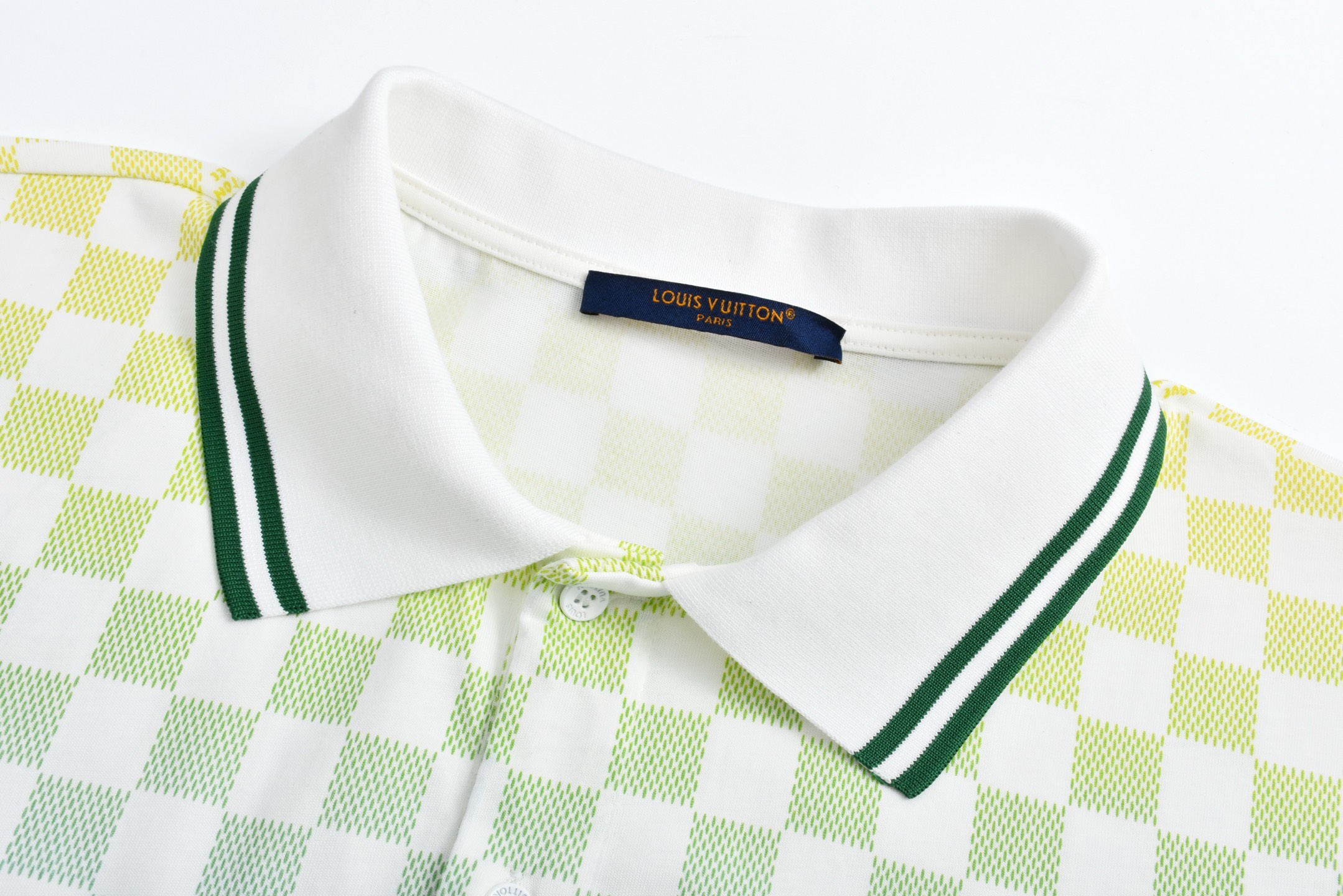 LOUIS VUITTON 路易威登 渐变棋盘格Polo衫 T恤 短袖 白色