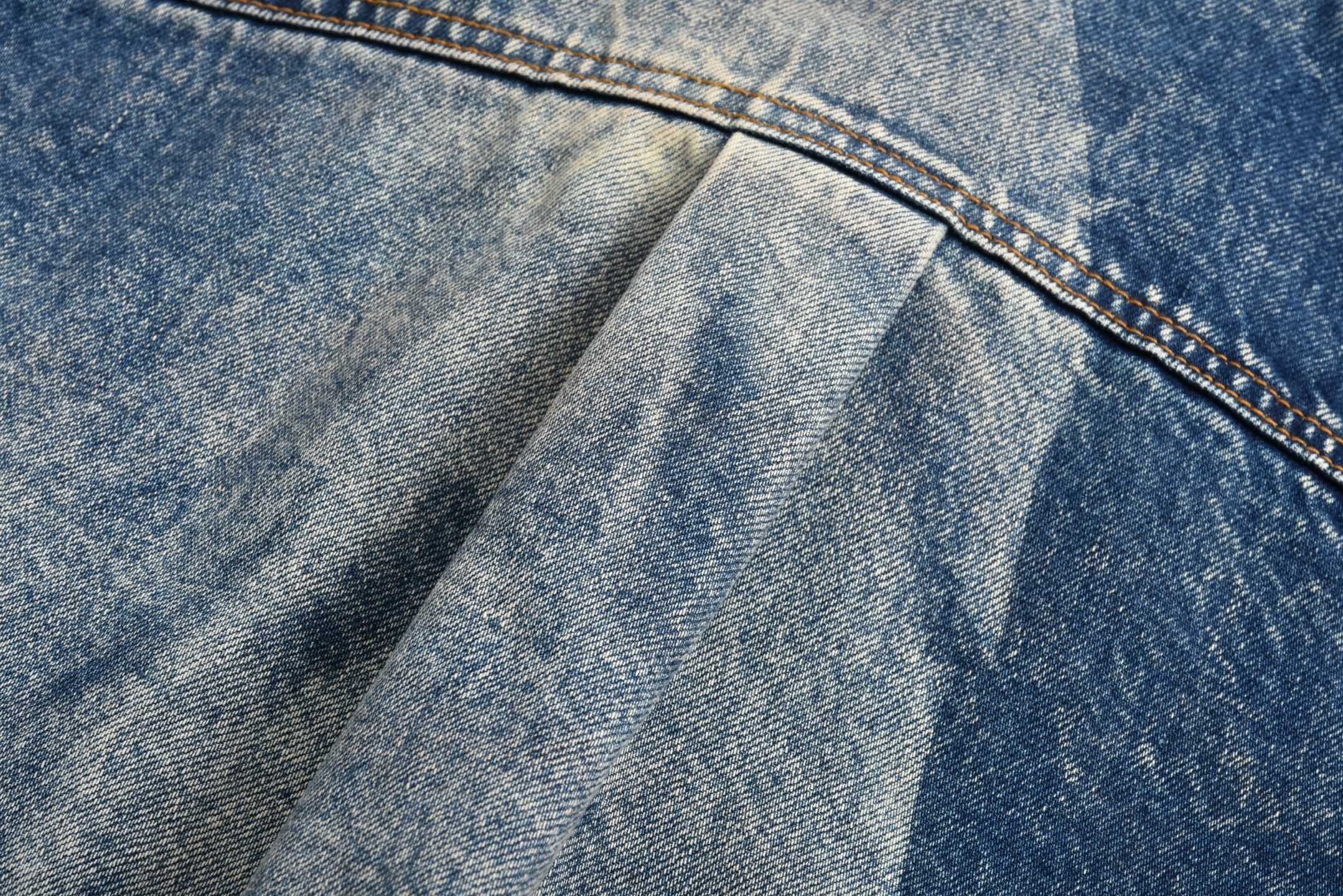 LOUIS VUITTON 路易威登 做旧不规则logo徽标牛仔衬衫 外套 牛仔衣 上衣 蓝色 1AHCI6