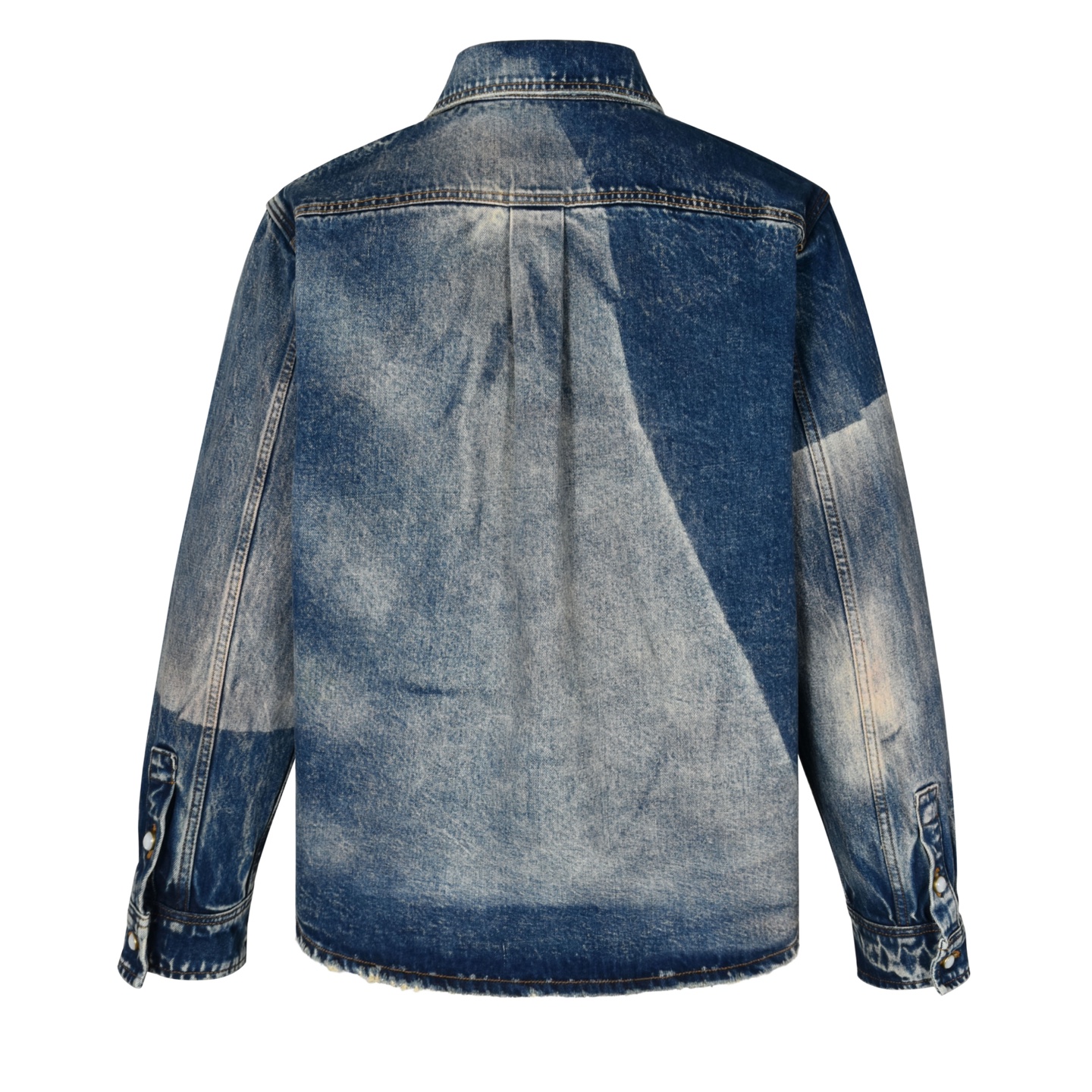 LOUIS VUITTON 路易威登 做旧不规则logo徽标牛仔衬衫 外套 牛仔衣 上衣 蓝色 1AHCI6