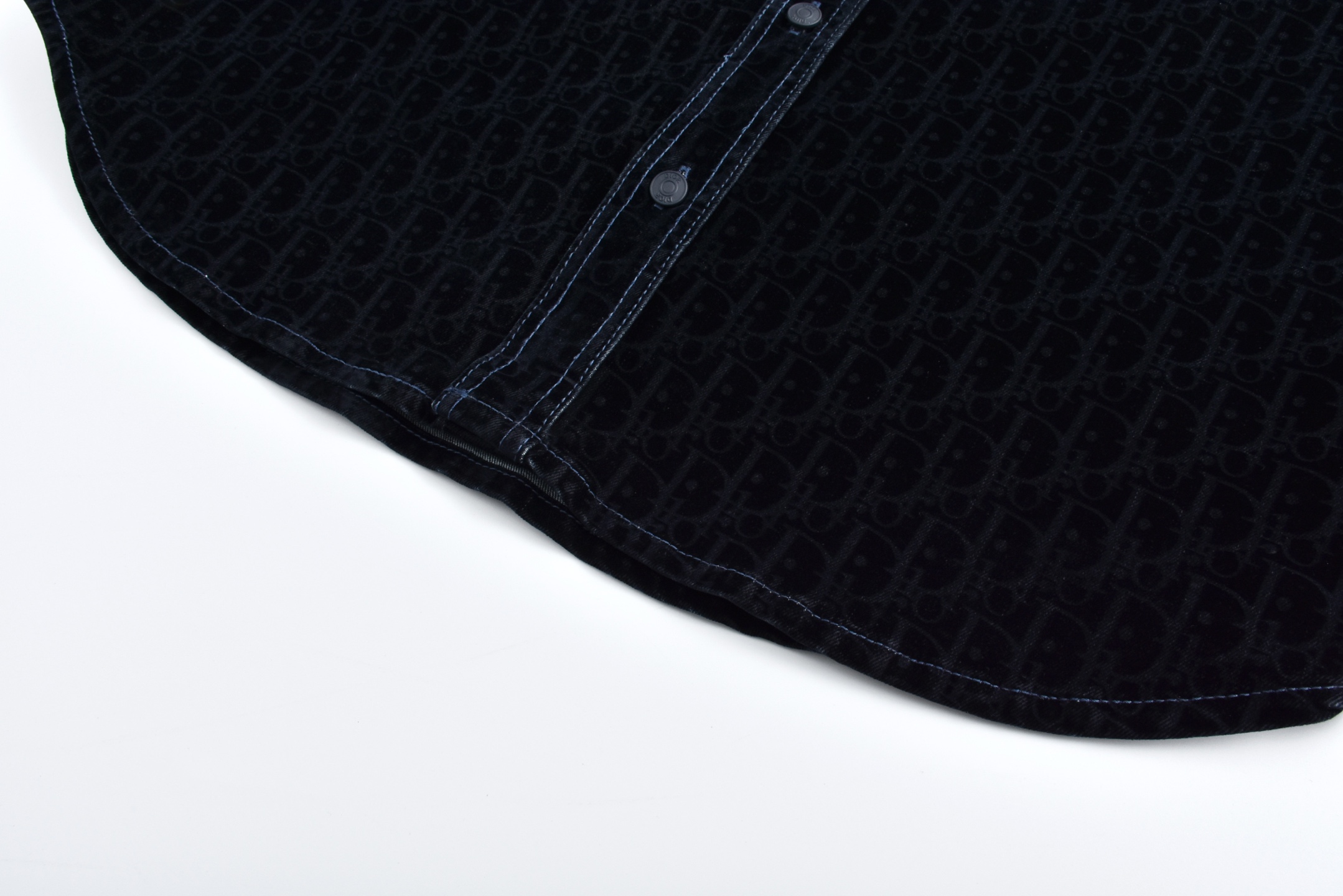 DIOR 迪奥 蛇年限定刺绣字母logo满印牛仔衬衫 外套 长袖 蓝色 513D595A321X-C584