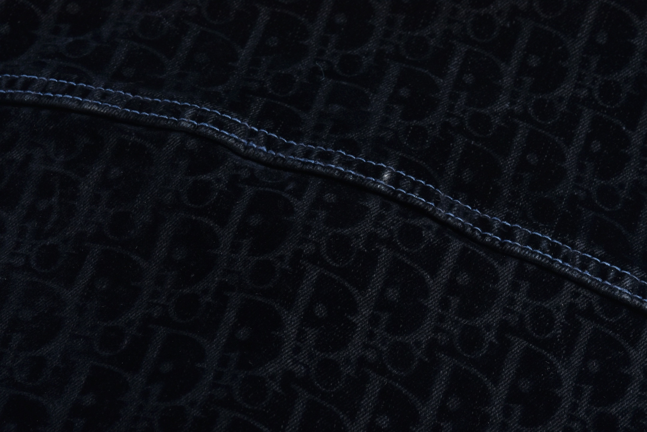 DIOR 迪奥 蛇年限定刺绣字母logo满印牛仔衬衫 外套 长袖 蓝色 513D595A321X-C584