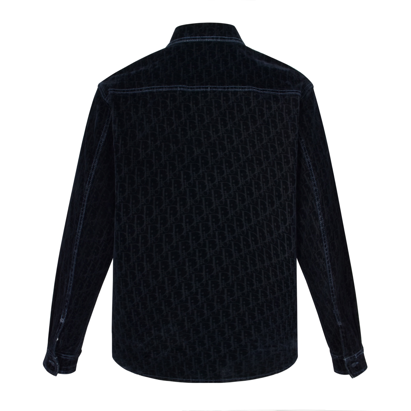DIOR 迪奥 蛇年限定刺绣字母logo满印牛仔衬衫 外套 长袖 蓝色 513D595A321X-C584