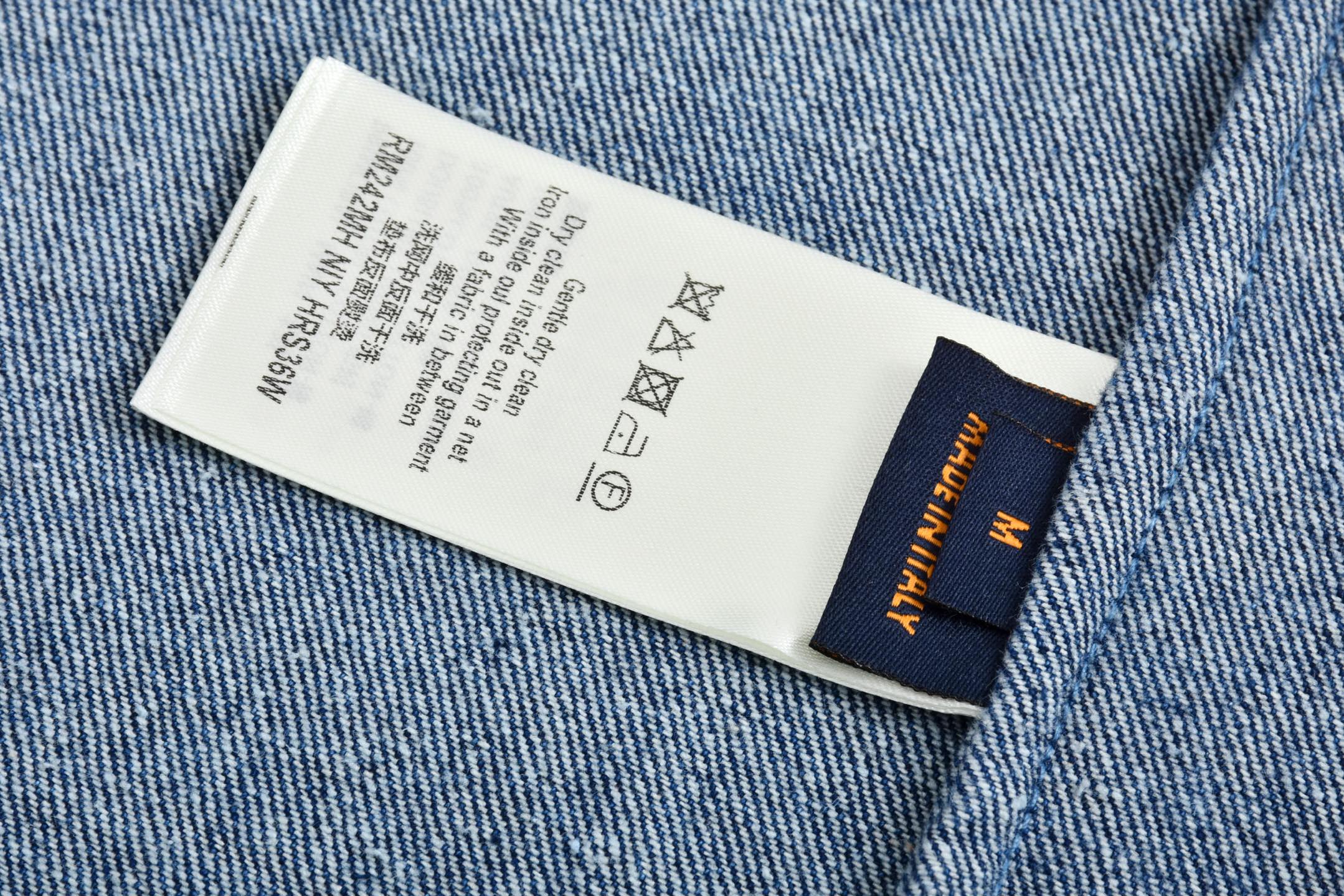 LOUIS VUITTON 路易威登 美洲杯联名拼接棋盘格牛仔衬衫 短袖 蓝色 1AFVQG