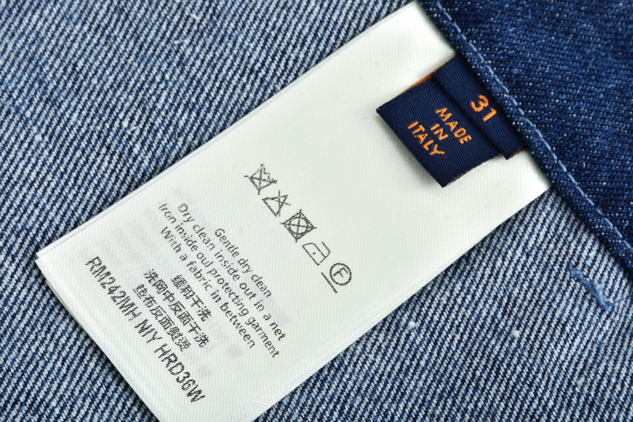 LOUIS VUITTON 路易威登 美洲杯联名 字母logo刺绣棋盘格牛仔短裤 休闲裤 裤子 蓝色 1AFVO5