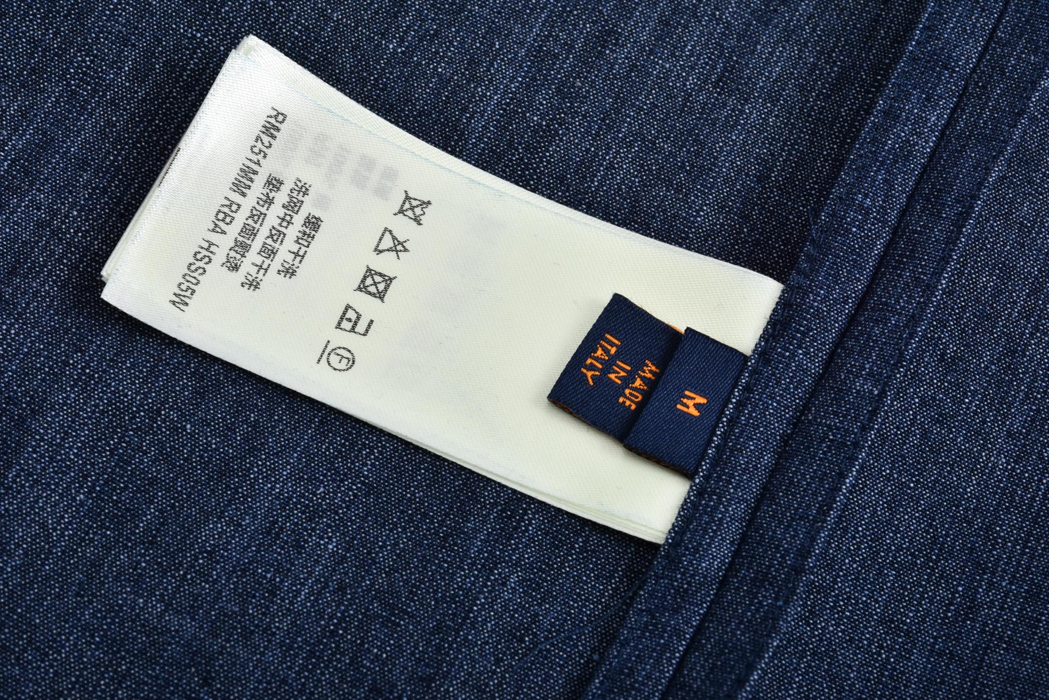 LOUIS VUITTON 路易威登 烫钻字母logo单排扣牛仔衬衫 外套 牛仔衣 上衣 蓝色 1AGJMC