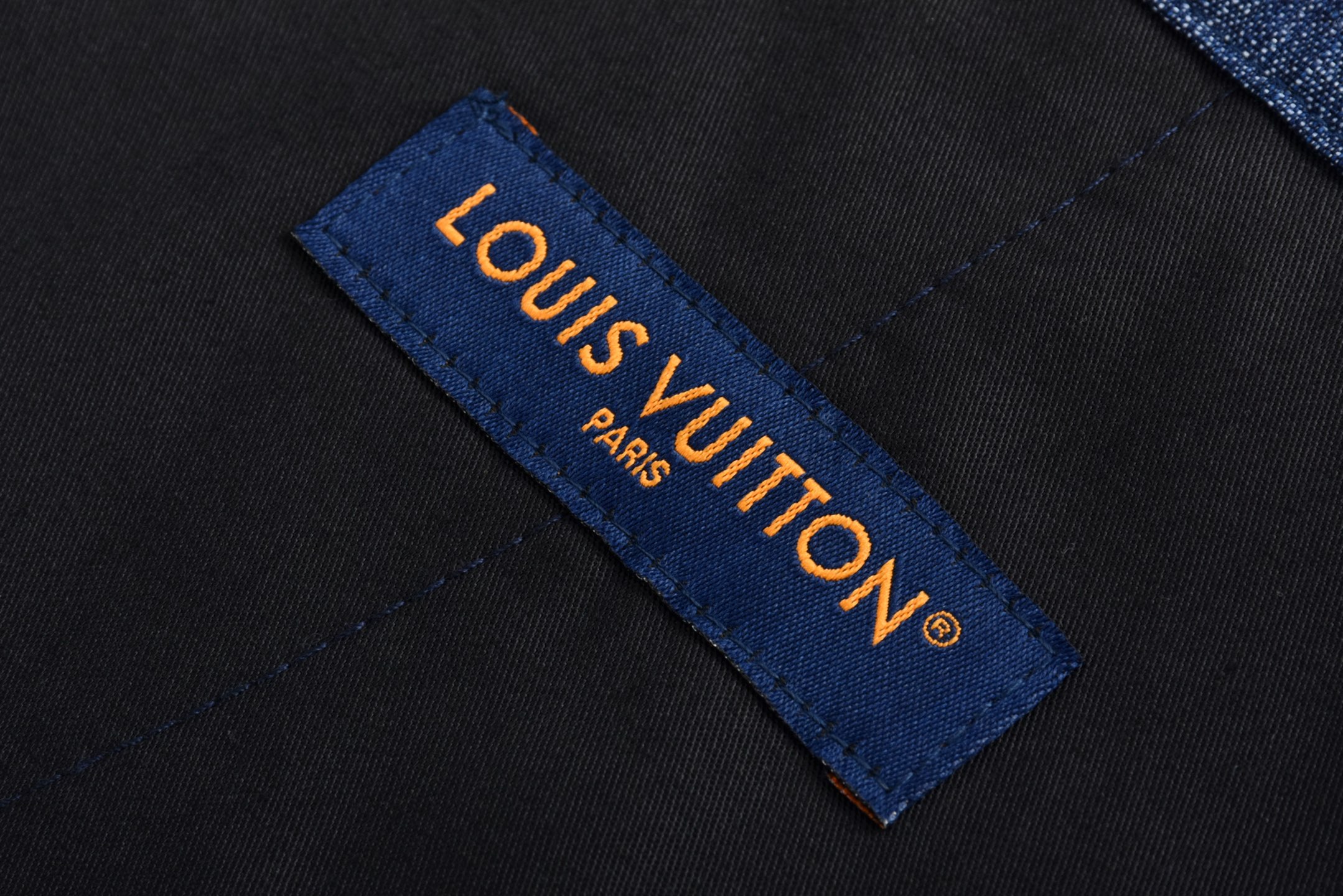 LOUIS VUITTON 路易威登 烫钻字母logo直筒牛仔裤 裤子 长裤 蓝色 1AGIUK