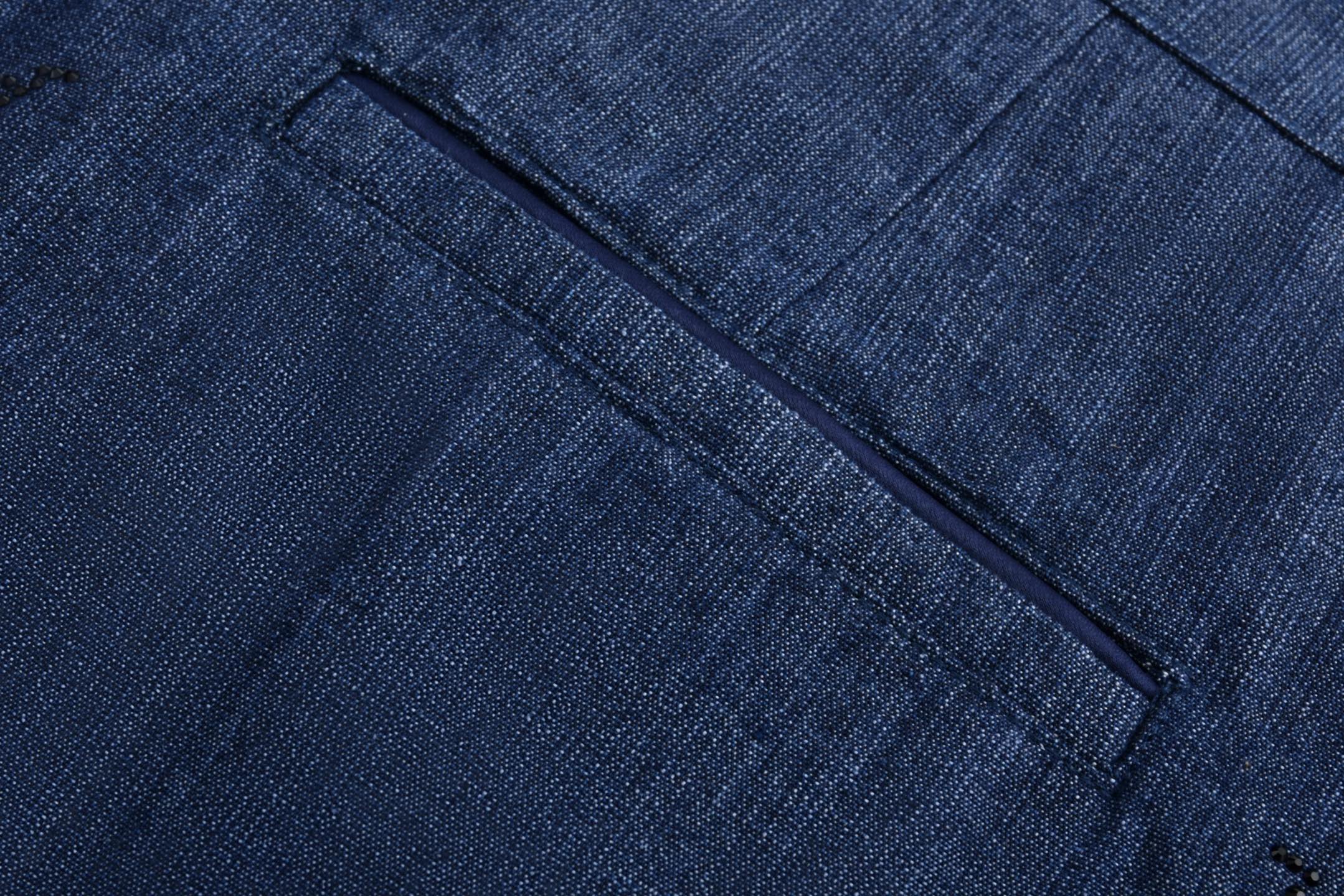 LOUIS VUITTON 路易威登 烫钻字母logo直筒牛仔裤 裤子 长裤 蓝色 1AGIUK